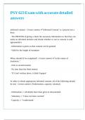 PSY 623 Exam with accurate detailed answers 