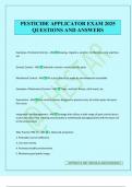 PESTICIDE APPLICATOR EXAM 2025 QUESTIONS AND ANSWERS