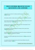 PEST CONTROL BRANCH 2 EXAM QUESTIONS AND ANSWERS