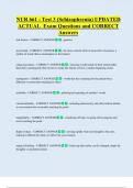NUR 661 - Test 3 &lpar;Schizophrenia&rpar; UPDATED  ACTUAL  Exam Questions and CORRECT  Answers 
