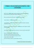 PMH-C EXAM 2025 QUESTIONS AND ANSWERS