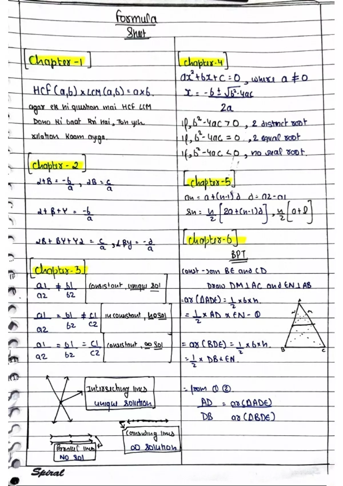 Summary BEST/EASY FORMULA SHEET FOR CLASS X (LATEST 2025 VERSION ...