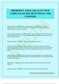 PROPERTY AND CASUALTY NEW YORK EXAM 2025 QUESTIONS AND ANSWERS