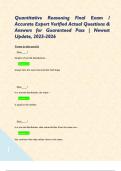 Quantitative Reasoning Final Exam &sol; Accurate Expert Verified Actual Questions & Answers for Guaranteed Pass &vert; Newest Update&comma; 2025-2026  