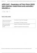 APEX Unit 1 - Respiratory ACTUAL EXAM &lpar;2025&rpar; 100&percnt;VERIFIED &vert; QUESTIONS AND ANSWERS &vert; GRADED A&plus;&period;
