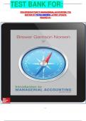 TEST BANK FOR&colon;  For Introduction To Managerial Accounting 7th Edition By Peter Brewer Latest Update  Graded A&plus;