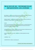 REAL ESTATE 101 &ndash; TENNESSEE EXAM 2025 QUESTIONS AND ANSWERS