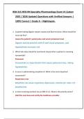 BSN 315 HESI RN Specialty Pharmacology Exam V1 V2 and PRACTICE EXAMS BUNDLE &lpar;Latest 2025 &sol; 2026 Update&rpar; Questions with Verified Answers &vert; 100&percnt; Correct &vert; Grade A &ndash; Nightingale&period;