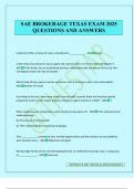 SAE BROKERAGE TEXAS EXAM 2025 QUESTIONS AND ANSWERS