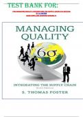 TEST BANK FOR&colon; FOR MANAGING QUALITY&colon; INTEGRATING THE SUPPLY CHAIN 6TH EDITION BY S&period; FOSTER QUESTIONS AND ANSWERS GRADED A&plus;