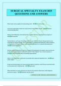 SURGICAL SPECIALTY EXAM 2025 QUESTIONS AND ANSWERS