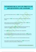 TENNESSEE REAL ESTATE PREP EXAM 2025 QUESTIONS AND ANSWERS