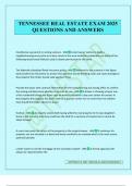 TENNESSEE REAL ESTATE EXAM 2025 QUESTIONS AND ANSWERS