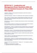 NCOA Vol 2 - Leadership and Management Exam Questions With All Correct Detailed Answers A&plus; Pass 2025 New Update