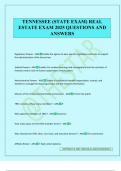 TENNESSEE &lpar;STATE EXAM&rpar; REAL ESTATE EXAM 2025 QUESTIONS AND ANSWERS
