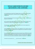 TEXAS ADJUSTER EXAM 2025 QUESTIONS AND ANSWERS