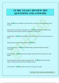 UF BSC EXAM 1 REVIEW 2025 QUESTIONS AND ANSWERS