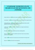 UTAH BASIC ESTHETICS STATE BOARD EXAM 2025 QUESTIONS AND ANSWERS