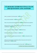 UTAH BASIC ESTHETICS FINAL EXAM 2025 QUESTIONS AND ANSWERS