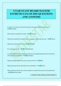 UTAH STATE BOARD MASTER ESTHETICS EXAM 2025 QUESTIONS AND ANSWERS