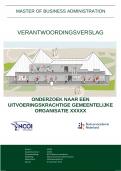 Verantwoordingsverslag&sol;afstudeeropdracht  MBA&sol;Ncoi&colon; Onderzoek naar een uitvoeringskrachtige gemeentelijke organisatie