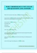 WJEC CRIMINOLOGY UNIT 4 EXAM 2025 QUESTIONS AND ANSWERS
