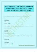 WGU COURSE C836 - FUNDAMENTALS OF INFORMATION SECURITY EXAM 2025 QUESTIONS AND ANSWERS