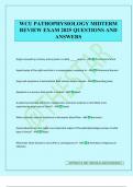 WCU PATHOPHYSIOLOGY MIDTERM REVIEW EXAM 2025 QUESTIONS AND ANSWERS
