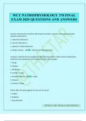 WCU PATHOPHYSIOLOGY 370 FINAL EXAM 2025 QUESTIONS AND ANSWERS