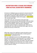 NUTRITION HESI 2 EXAM 2025 BRAND  NEW ACTUAL EXAM WITH ANSWERS&period; 