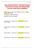 ONS CHEMOTHERAPY IMMUNOTHERAPY  CERTIFICATE EXAM 2025 BRAND NEW  ACTUAL EXAM WITH ANSWERS&period; 