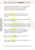 Administrative procedures for Canadian office  midtearm Questions and Answers &lpar;100&percnt;  Correct Answers&rpar; Already Graded A&plus; 