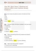 Anat 100 - Block Theory 1 Questions and  Answers &lpar;100&percnt; Correct Answers&rpar; Already  Graded A&plus;