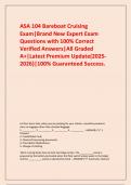  ASA 104 Bareboat Cruising Exam&vert;Brand New Expert Exam Questions with 100&percnt; Correct Verified Answers&vert;All Graded A&plus;&vert;Latest Premium Update&lpar;2025-2026&rpar;&vert;100&percnt; Guaranteed Success&period;
