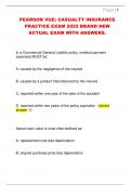PEARSON VUE&colon; CASUALTY INSURANCE  PRACTICE EXAM 2025 BRAND NEW  ACTUAL EXAM WITH ANSWERS&period; 