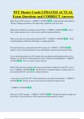 PFT   Bundled Exam Questions WITH  CORRECT Answers