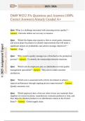 D469 WGU PA Questions and Answers &lpar;100&percnt;  Correct Answers&rpar; Already Graded A&plus;
