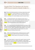 Georgia Ethics Test Questions and Answers  &lpar;100&percnt; Correct Answers&rpar; Already Graded A&plus;
