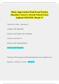 Music Appreciation Final Exam Practice Questions Answers Already Passed Latest Updated 2025&sol;2026 &vert; Rated A&plus;