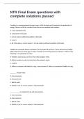 NTR Final Exam questions with complete solutions passed