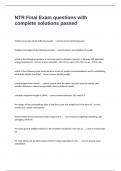 NTR Final Exam questions with complete solutions passed