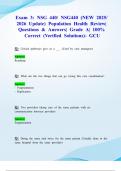 Exam 3&colon; NSG 440&sol; NSG440 &lpar;NEW 2025&sol; 2026 Update&rpar; Population Health Review&vert; Questions & Answers&vert; Grade A&vert; 100&percnt; Correct &lpar;Verified Solutions&rpar;- GCU