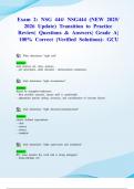 Exam 2&colon; NSG 444&sol; NSG444 &lpar;NEW 2025&sol; 2026 Update&rpar; Transition to Practice Review&vert; Questions & Answers&vert; Grade A&vert; 100&percnt; Correct &lpar;Verified Solutions&rpar;- GCU
