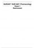 NUR2407 &sol; NUR 2407&colon; Pharmacology Exam 1 Questions and Answers &lpar;Graded A&plus;&rpar; &ndash; Rasmussen