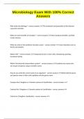 Microbiology Exam With 100&percnt; Correct Answers