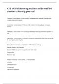 CIS 440 Midterm questions with verified answers already passed