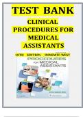 Test Bank For Clinical Procedures for Medical Assistants 10th Edition by Kathy Bonewit-West&comma; ISBN 978-0323377119&comma; Chapter 1-23&vert;&vert;Complete Guide A&plus;