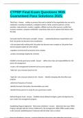 CTPRP Final Exam Questions With Guaranteed Pass Solutions 2025&period;