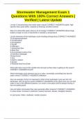 Stormwater Management Exam 1 Questions With 100&percnt; Correct Answers &vert; Verified &vert; Latest Update