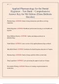 Applied Pharmacology for the Dental Hygienist &ndash; Test Bank &ndash; Comprehensive Answer Key for 9th Edition &lpar;Elena Bablenis Haveles&rpar;